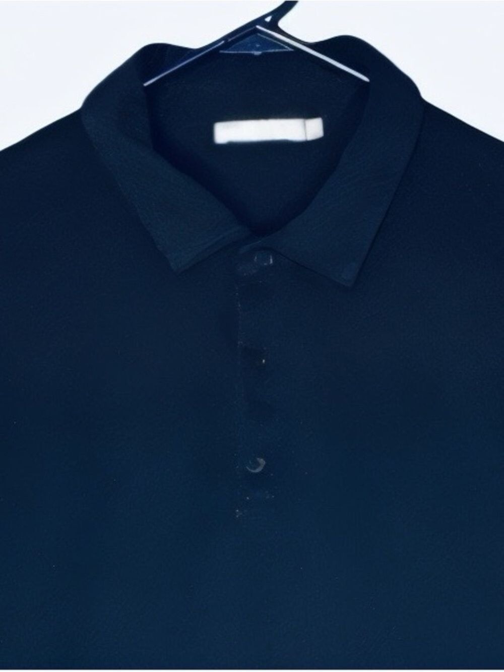 Vince Navy Cotton Long Sleeve Polo Shirt Small